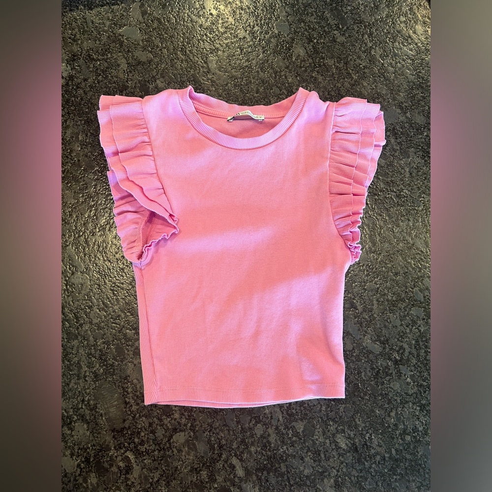 Zara Pink Ruffle Top